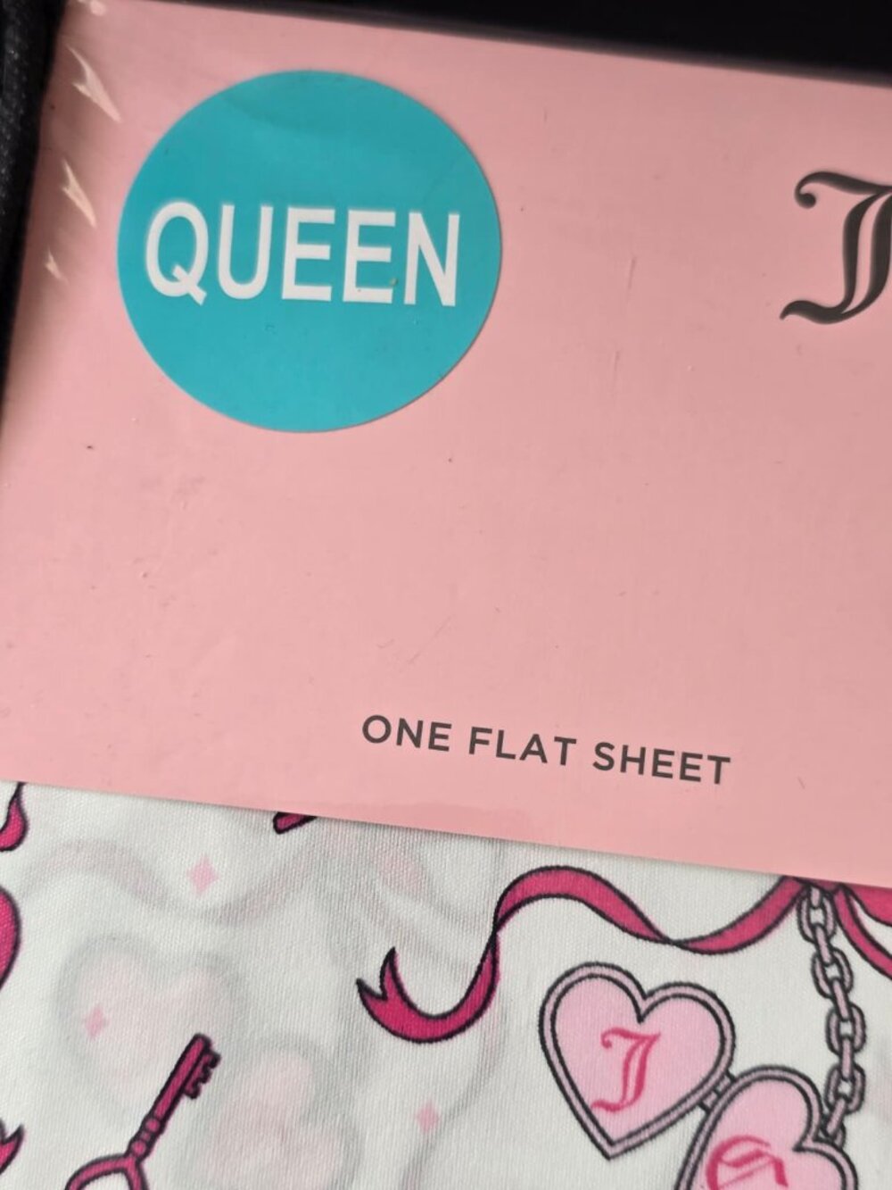 Juicy Couture Queen Sheet Set Pink Bow Print 6 Pc Bedding Set New - Picture 4 of 5